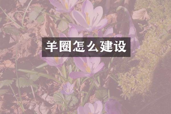 羊圈怎么建设