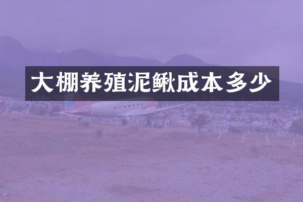 大棚养殖泥鳅成本多少