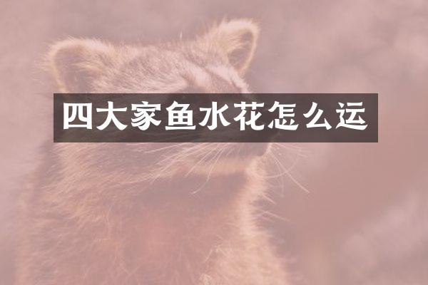 四大家鱼水花怎么运