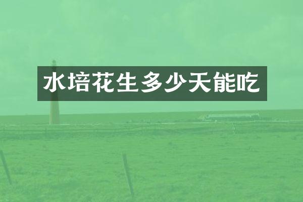 水培花生多少天能吃