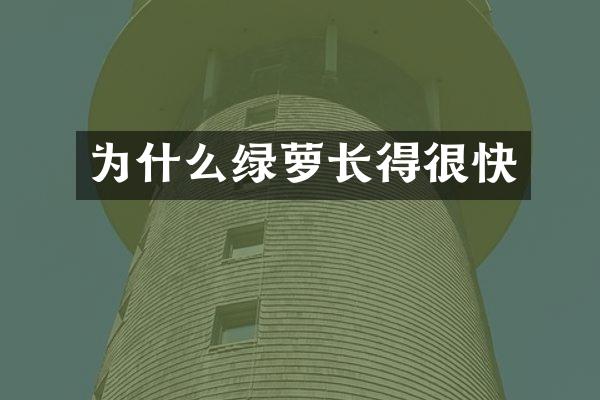 为什么绿萝长得很快