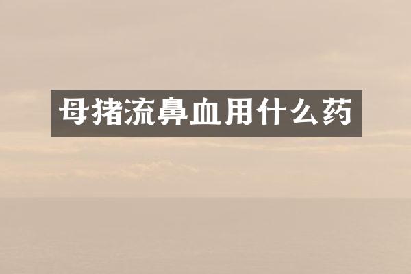 母猪流鼻血用什么药