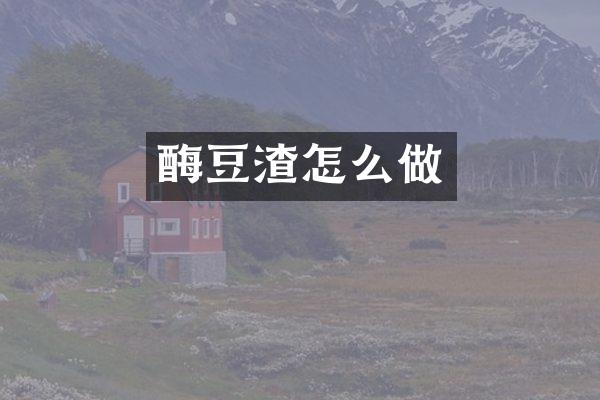 酶豆渣怎么做