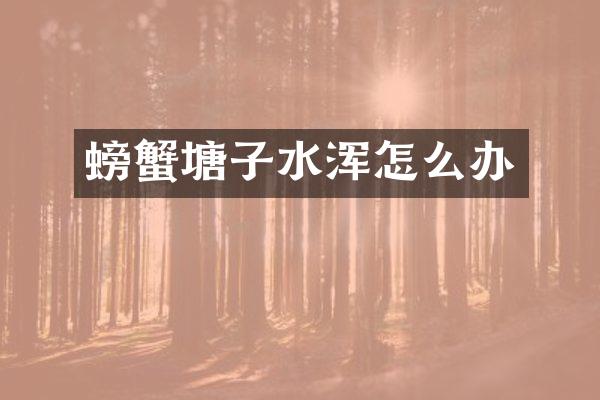 螃蟹塘子水浑怎么办