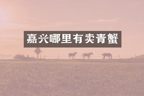 嘉兴哪里有卖青蟹