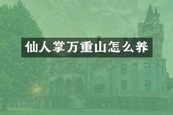 仙人掌万重山怎么养