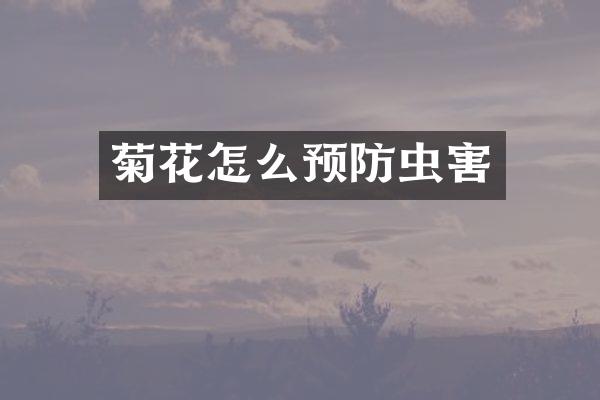 菊花怎么预防虫害