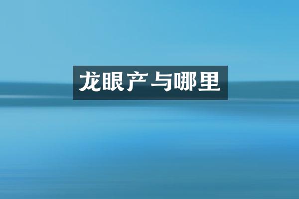 龙眼产与哪里