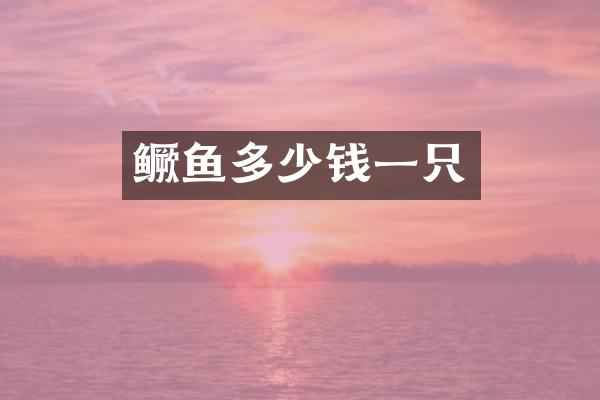 鳜鱼多少钱一只