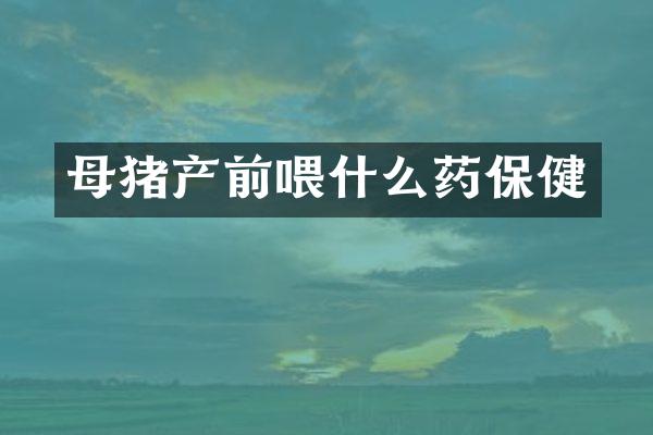 母猪产前喂什么药保健