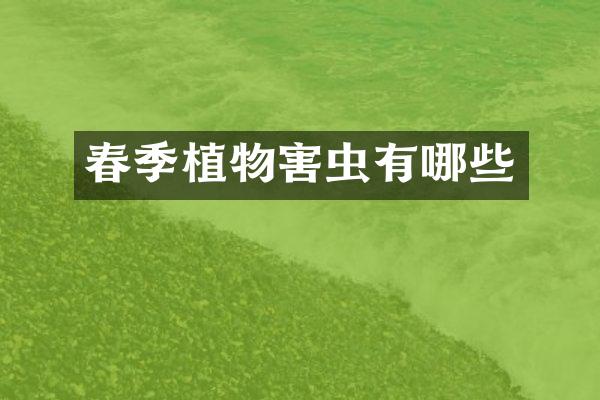 春季植物害虫有哪些