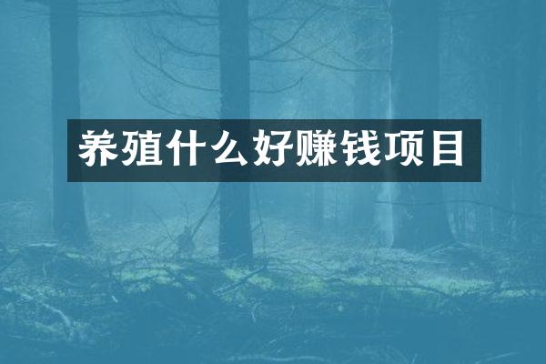养殖什么好赚钱项目