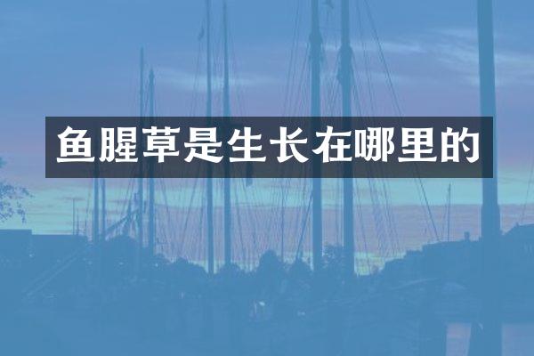 鱼腥草是生长在哪里的