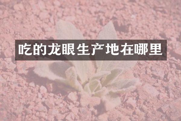 吃的龙眼生产地在哪里