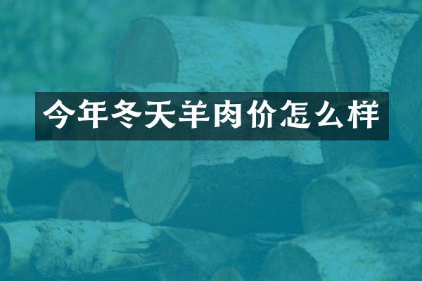 今年冬天羊肉价怎么样