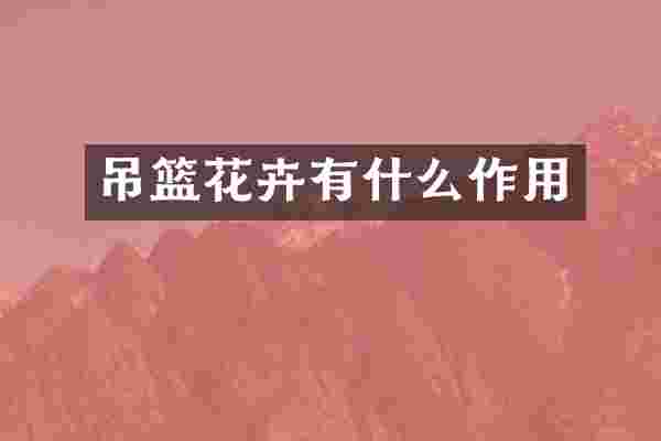 吊篮花卉有什么作用