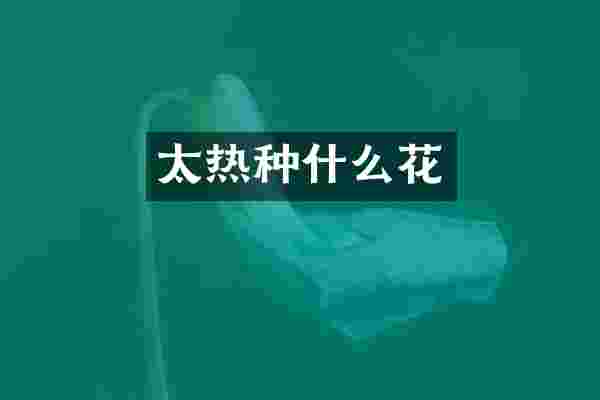 太热种什么花