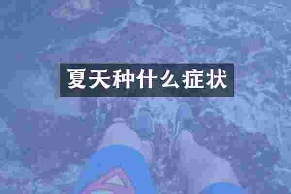 夏天种什么症状