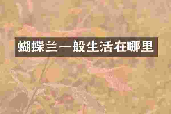 蝴蝶兰一般生活在哪里