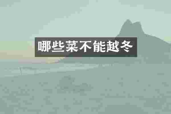 哪些菜不能越冬
