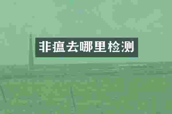 非瘟去哪里检测