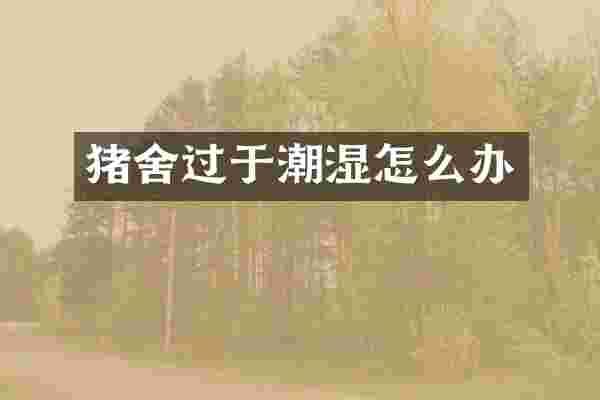 猪舍过于潮湿怎么办