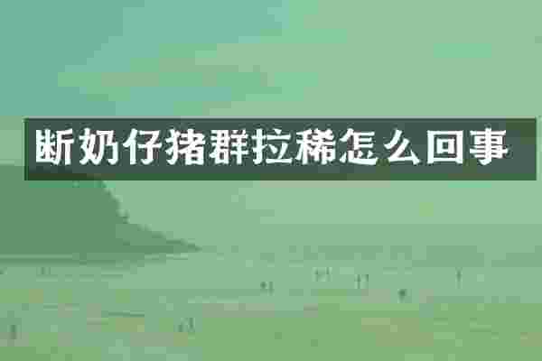 断奶仔猪群拉稀怎么回事