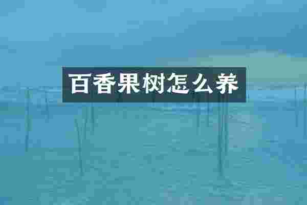 百香果树怎么养