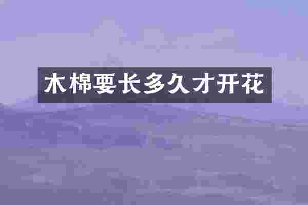 木棉要长多久才开花