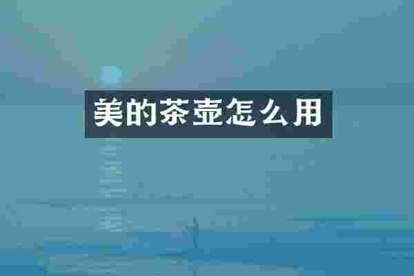 美的茶壶怎么用