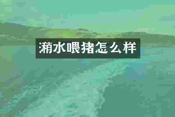 潲水喂猪怎么样