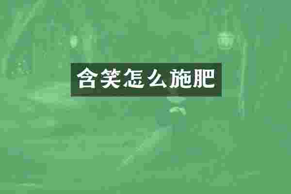 含笑怎么施肥