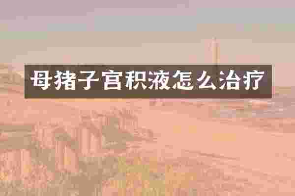 母猪子宫积液怎么治疗
