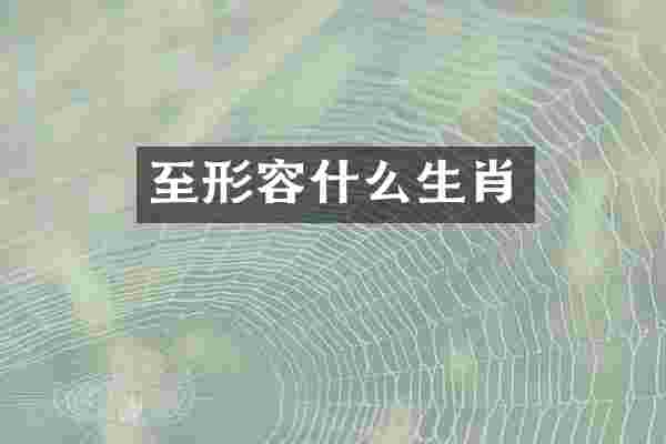 至形容什么生肖