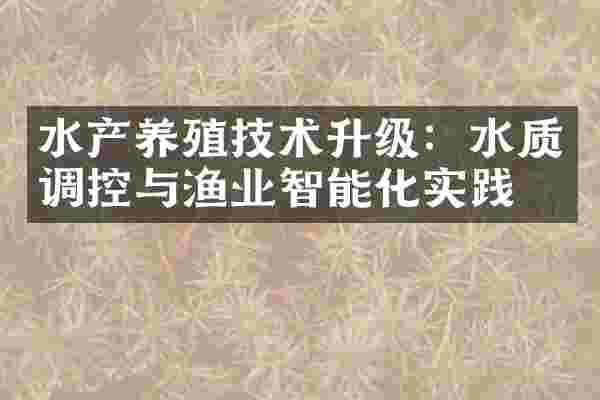 水产养殖技术升级：水质调控与渔业智能化实践