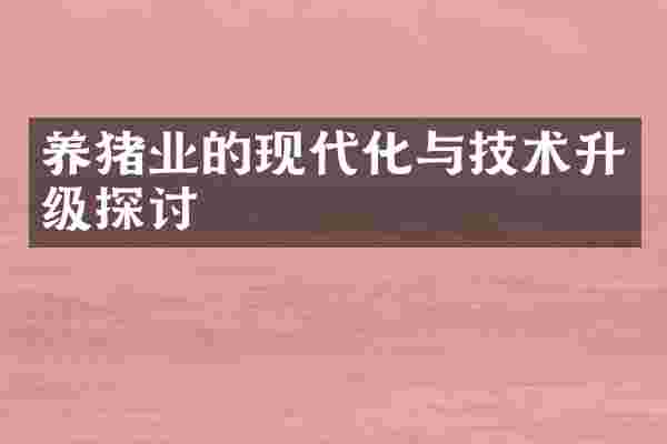 养猪业的现代化与技术升级探讨