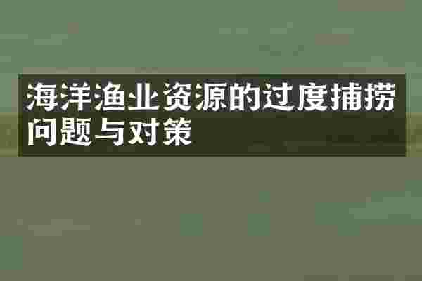 海洋渔业资源的过度捕捞问题与对策