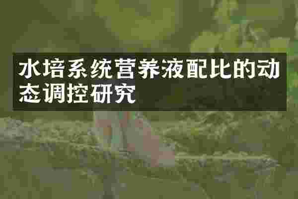 水培系统营养液配比的动态调控研究