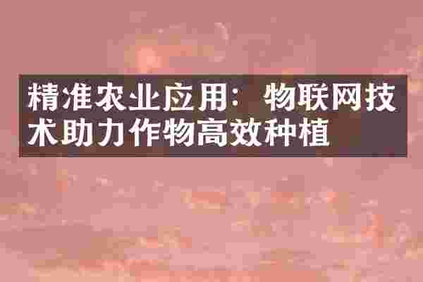 精准农业应用：物联网技术助力作物高效种植