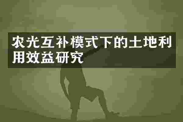 农光互补模式下的土地利用效益研究