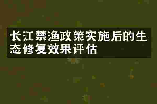 长江禁渔政策实施后的生态修复效果评估
