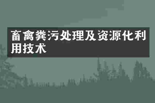 畜禽粪污处理及资源化利用技术