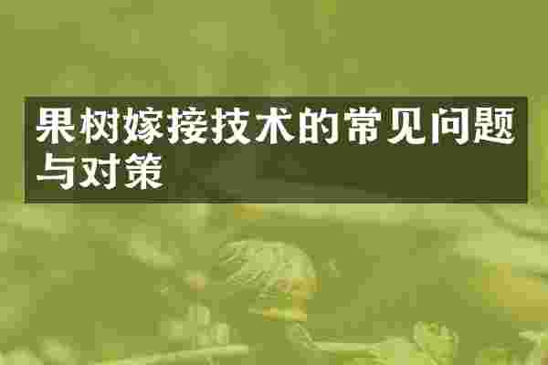 果树嫁接技术的常见问题与对策